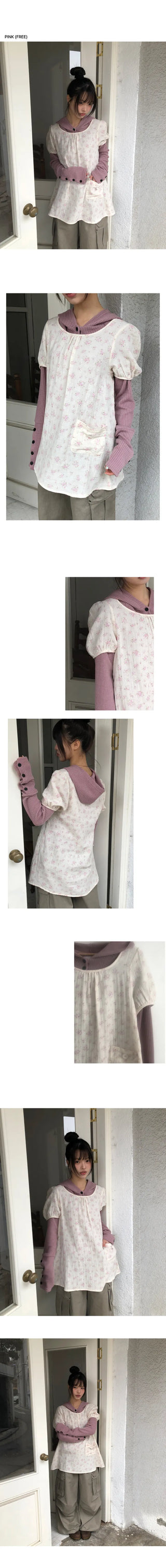 Arell Flower Short Sleeve Mini Dress