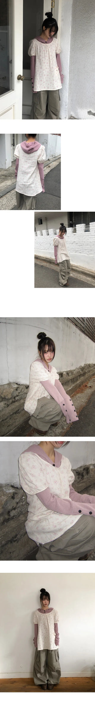 Arell Flower Short Sleeve Mini Dress