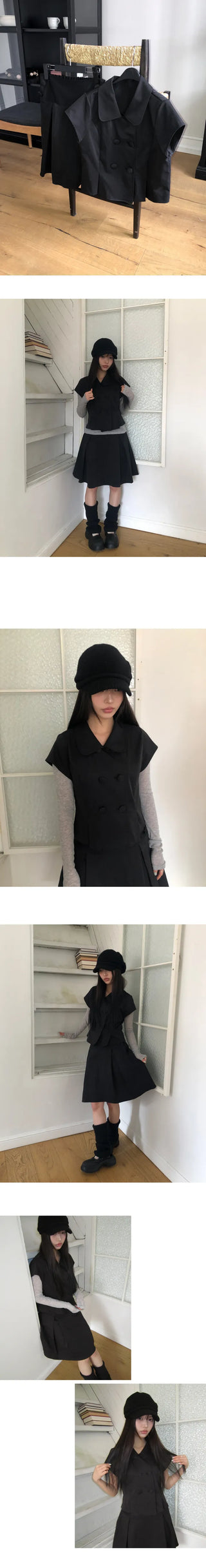 Jea Button Jacket & Midi Skirt Set-up