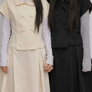 Jea Button Jacket & Midi Skirt Set-up