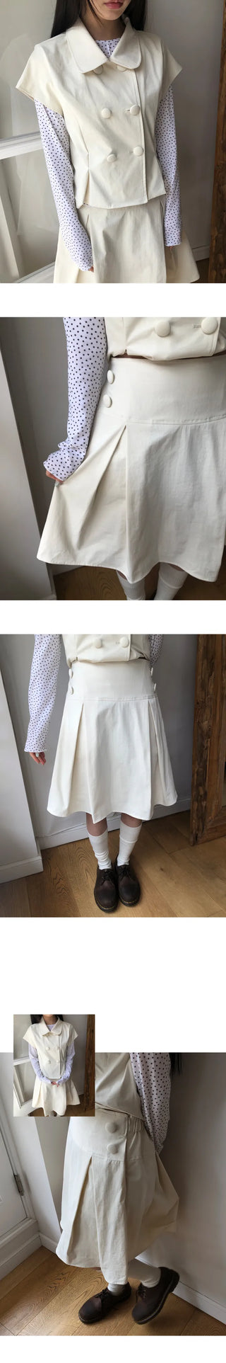 Jea Button Jacket & Midi Skirt Set-up