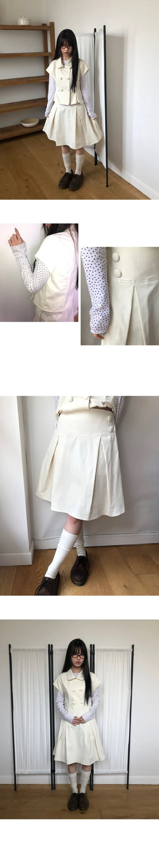 Jea Button Jacket & Midi Skirt Set-up