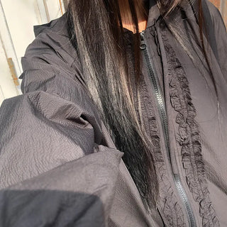 Lunin Frill String Hooded Windbreaker Jacket