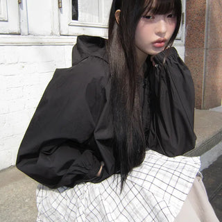 Lunin Frill String Hooded Windbreaker Jacket