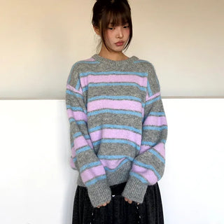 Lebain Stripe Mix Round Knit