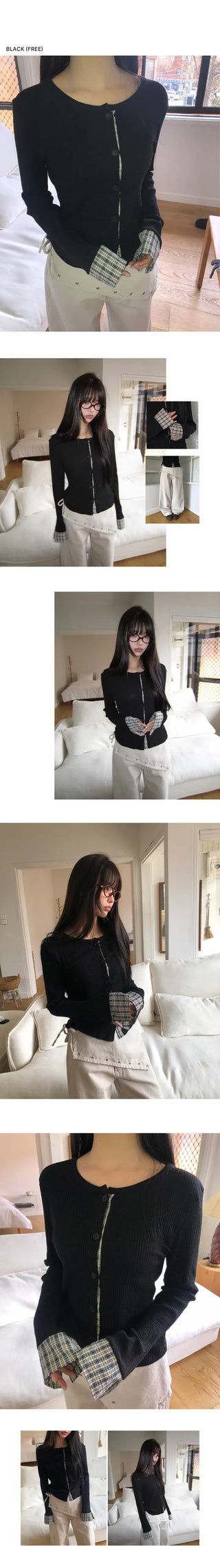 Wella Check Layered Cardigan