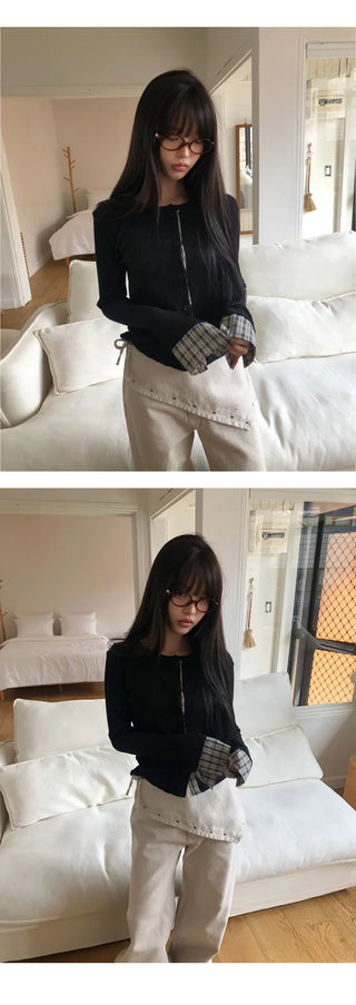 Wella Check Layered Cardigan