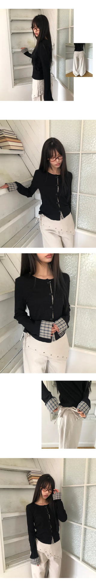 Wella Check Layered Cardigan