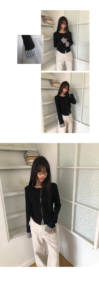 Wella Check Layered Cardigan