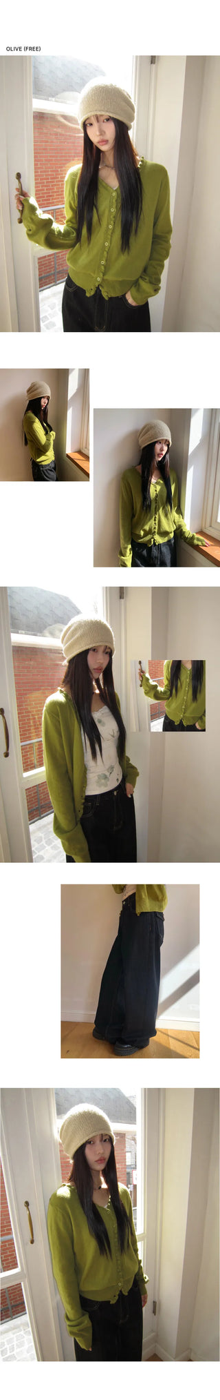 Ferring Frill V-neck Knit Cardigan