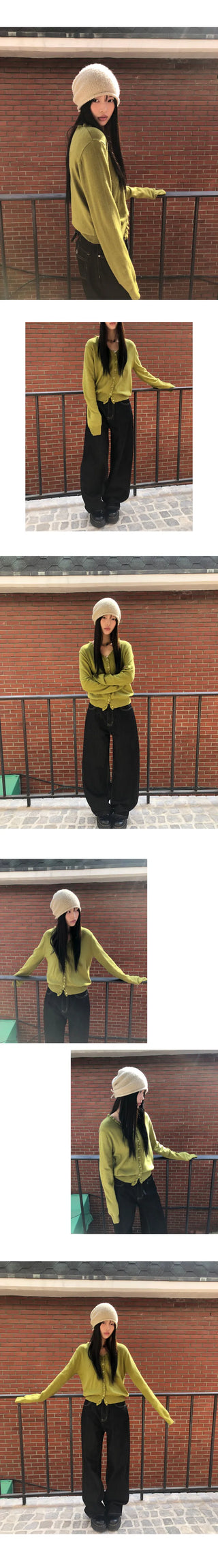 Ferring Frill V-neck Knit Cardigan