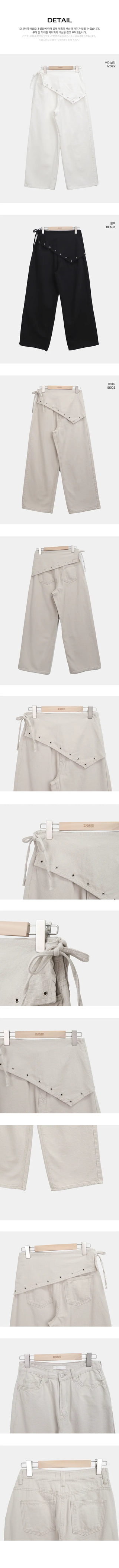 Maon Eyelet Scarf Layered Cotton Pants
