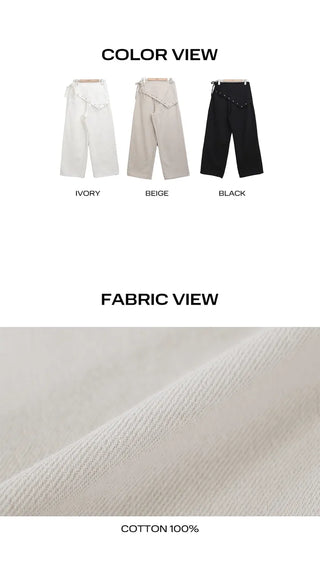 Maon Eyelet Scarf Layered Cotton Pants