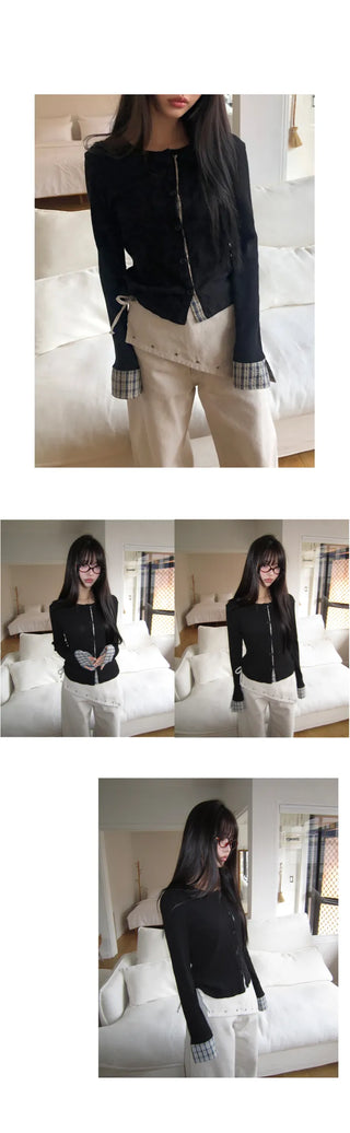 Maon Eyelet Scarf Layered Cotton Pants