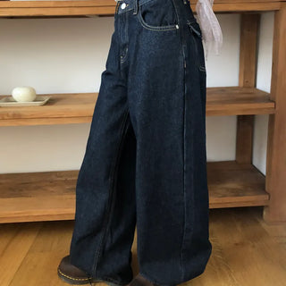 Racket Raw Denim Back Buckle Wide Denim Pants