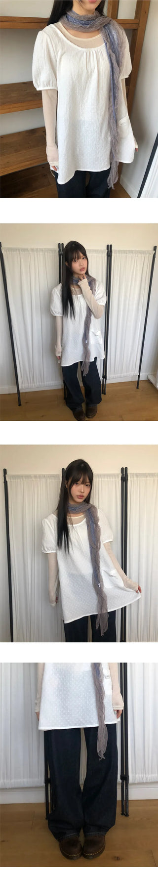 Racket Raw Denim Back Buckle Wide Denim Pants