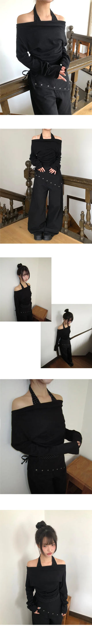 Illun Dot Layered Long Sleeve T-shirt