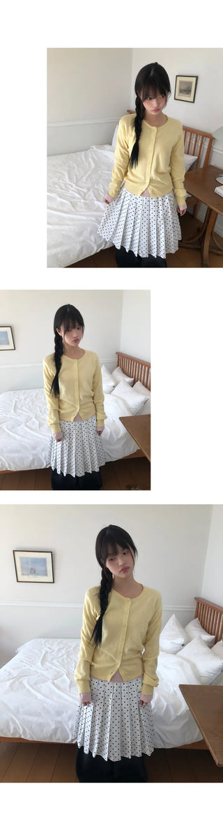 Mihen Round Wool Knit Cardigan