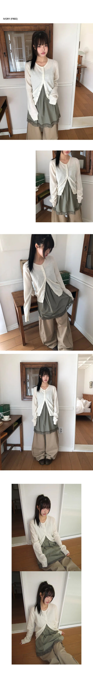 Mihen Round Wool Knit Cardigan
