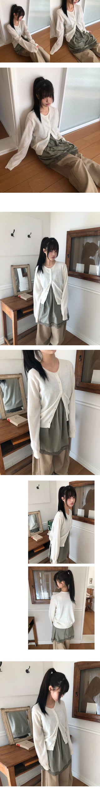 Mihen Round Wool Knit Cardigan