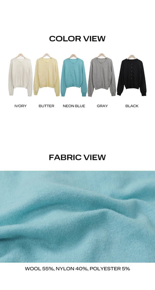 Mihen Round Wool Knit Cardigan