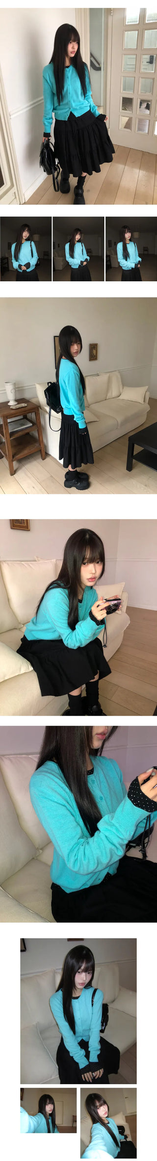 Mihen Round Wool Knit Cardigan
