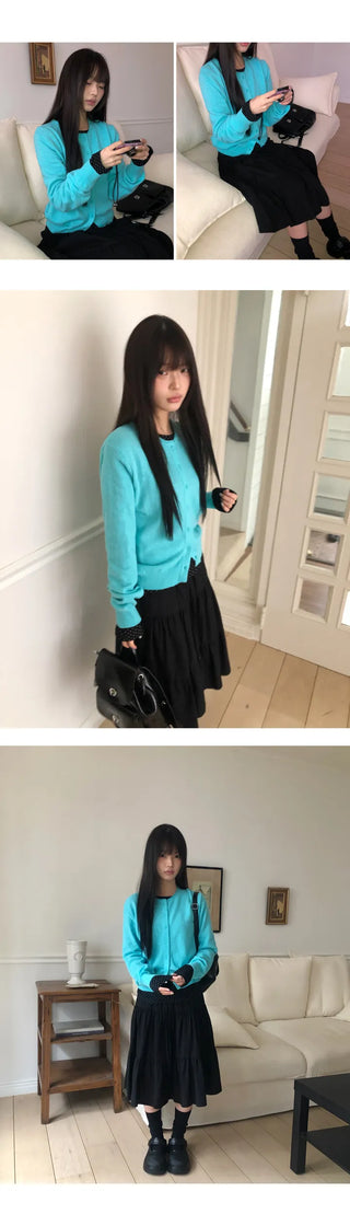 Mihen Round Wool Knit Cardigan