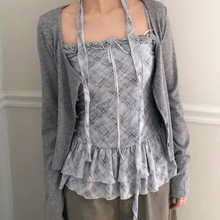 Tevin Check Cardigan Set