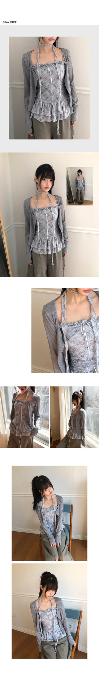 Tevin Check Cardigan Set