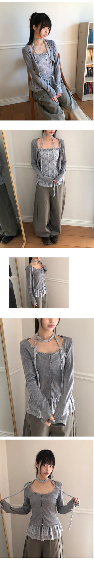 Tevin Check Cardigan Set
