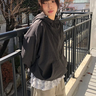 Ryumin Oversized Check Windbreaker