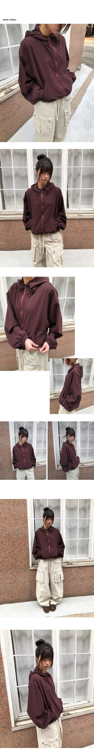 Ryumin Oversized Check Windbreaker