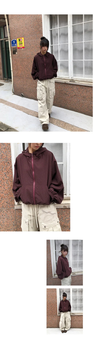 Ryumin Oversized Check Windbreaker