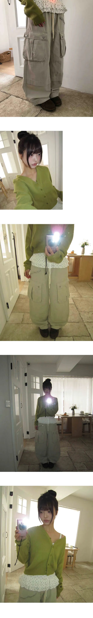 Lerin Elastic Waist Wide Cargo Two-Way Pants