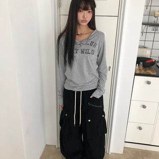 Lerin Elastic Waist Wide Cargo Two-Way Pants