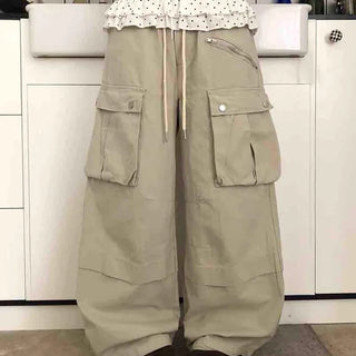 Lerin Elastic Waist Wide Cargo Two-Way Pants