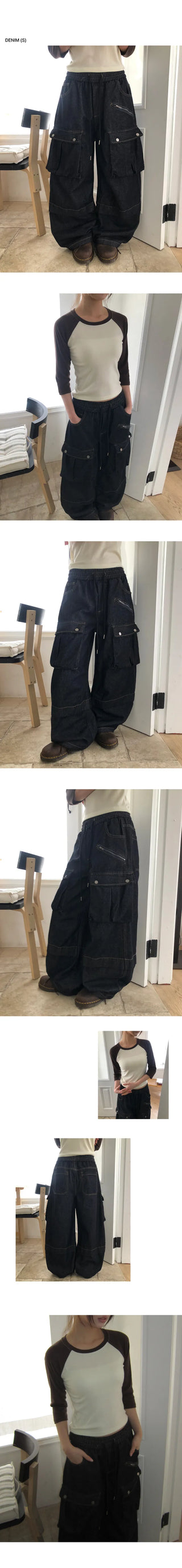 Lerin Elastic Waist Wide Cargo Two-Way Pants