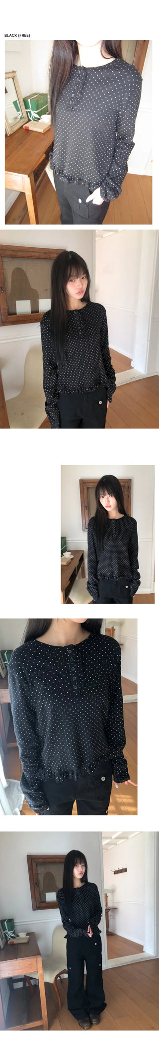 Toel Dot Frill Long Sleeve T-shirt
