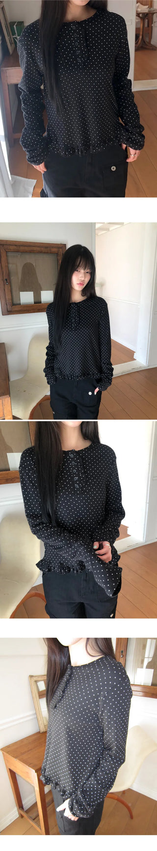 Toel Dot Frill Long Sleeve T-shirt