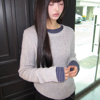 Luhan Alpaca Wool Round Ribbed Knit