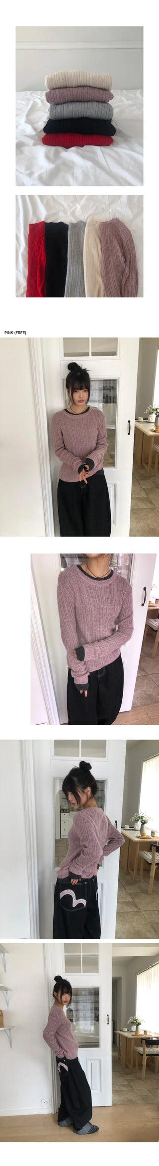 Luhan Alpaca Wool Round Ribbed Knit
