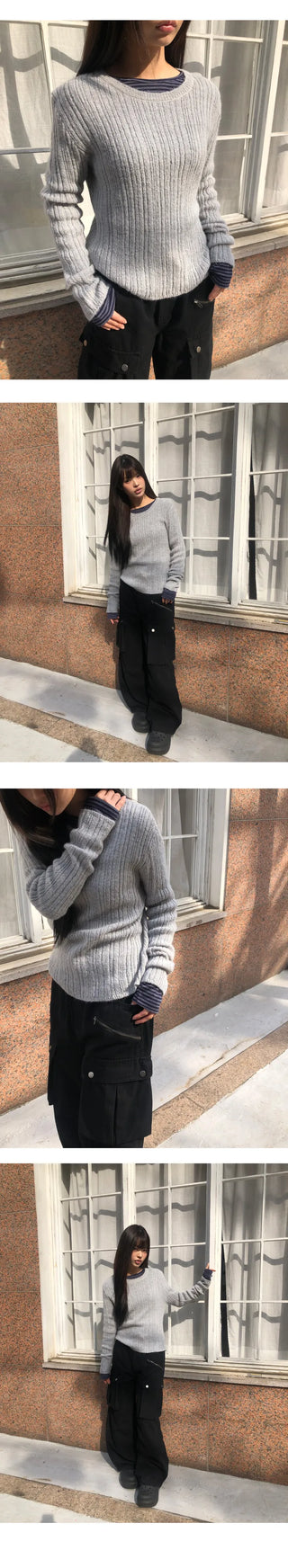 Luhan Alpaca Wool Round Ribbed Knit
