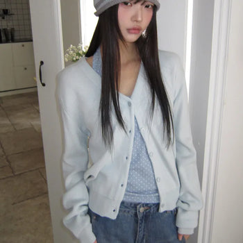 Hunin Basic V-neck Knit Cardigan