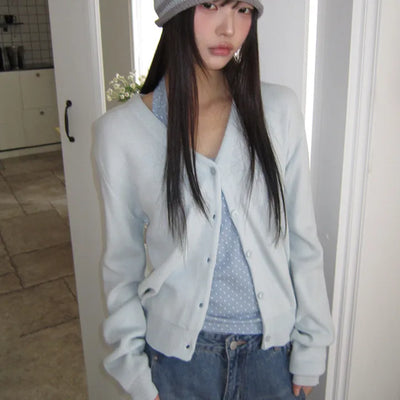 Hunin Basic V-neck Knit Cardigan