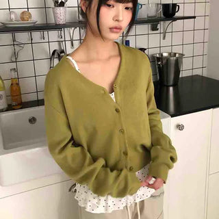 Hunin Basic V-neck Knit Cardigan