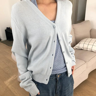 Hunin Basic V-neck Knit Cardigan