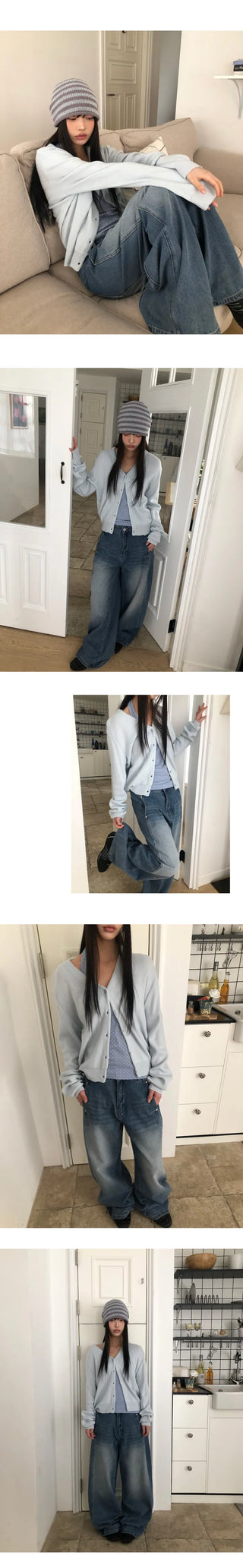 Hunin Basic V-neck Knit Cardigan