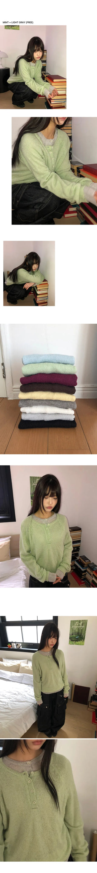 Terran Raglan Button Round Knit