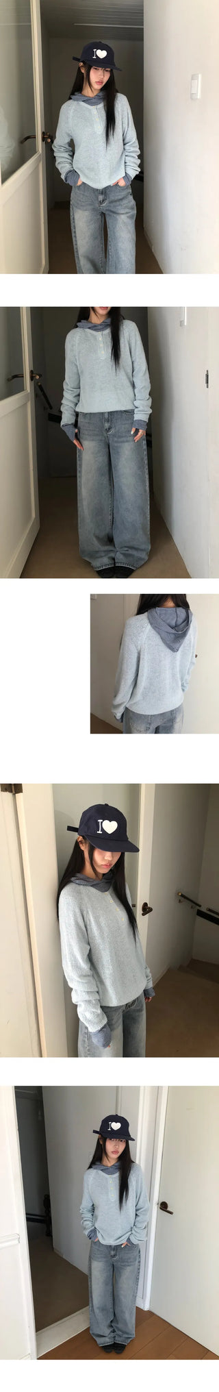 Terran Raglan Button Round Knit