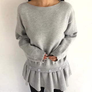 Pyeongon Layered Frill Button Knit